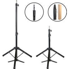Alvera Kuaför Eğitim Mankeni Için Ayaklı Metal Tripod / Siyah + Taşıma Çantası