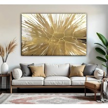 Harikabirev | Gold Soyut  Modeli 01 | Tekli Yatay Kanvas Tablo