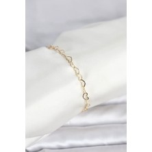 Vice Avm cm 14K Gold Renk Kalpli Zincir Model Kadın Bileklik (VICE/1395)