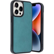 Alvera  Iphone 14 Pro Max Kılıf Aras Deri Kapak - Açık Yeşil