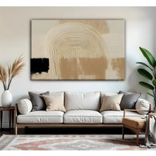 Harikabirev | Turkuaz-Gold Çiçek Desenli Modeli | Tekli Yatay Kanvas Tablo