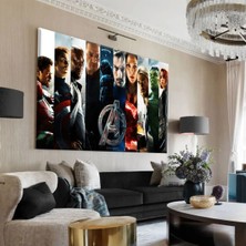 Harikabirev|marvel Kahramanlari Tablo 5 |tekli Çerçevesiz Yatay Kanvas Tablo