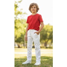 Balgüneş Erkek Çocuk Beyaz Şık Kesim Mevsimlikpantolon