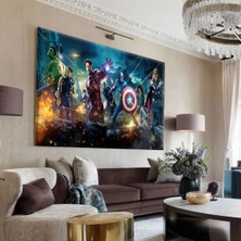 Harikabirev|marvel Kahramanlari Tablo 10 |tekli Çerçevesiz Yatay Kanvas Tablo