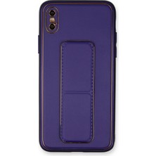 Alvera  Iphone Xs Max Kılıf Co Deri Standlı Kapak - Mor