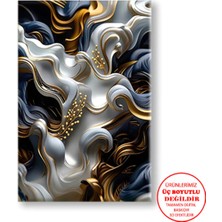 Harikabirev Kanvas-Duvar-Salon Tablosu Yağlı Boya Efektli Bitkili Soyut |tekli Dikey Çerçevesiz Tablo