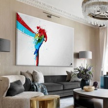 Harikabirev Hari?kabi?rev|kirmizi-Yeşi?l-Mavi? Kuş Desenli? Tablo |tekli? Çerçevesi?z Yatay Kanvas Tablo