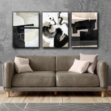 Harikabirev Şık Modern Tablo |3lü Dikey Çerçevesiz Kanvas Tablo Çsdkyknvs