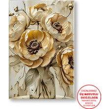 Harikabirev Kanvas-Duvar-Salon Tablosu Yağlı Boya Efektli Manolya |tekli Dikey Çerçevesiz Tablo