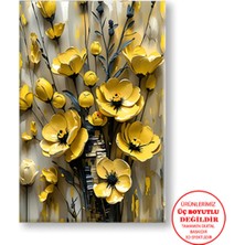 Harikabirev Kanvas-Duvar-Salon Tablosu Yağlı Boya Efektli Mv-Sr Çiçek 08|tekli Dikey Çerçevesiz Tablo