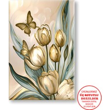 Harikabirev Kanvas-Duvar-Salon Tablosu Yağlı Boya Efektli Sarı Çiçek 05|tekli Dikey Çerçevesiz Tablo