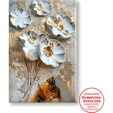 Harikabirev Kanvas-Duvar-Salon Tablosu Yağlı Boya Efektli Umut Çiçeği-05 |tekli Dikey Çerçevesiz Tablo