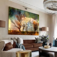 Harikabirev|rengarenk En Çok Sevilen Yağlı Boya Efetkli Manzara Tablosu |çerçevesiz Kanvas Tablo