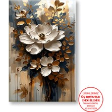 Harikabirev Kanvas-Duvar-Salon Tablosu Yağlı Boya Efektli Çiçek Sanatı 01|tekli Dikey Çerçevesiz Tablo