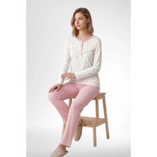 Mecit Pijama Mecit 6361 Pembe %100 Pamuk Büyük Beden Kadın Pijama Takımı