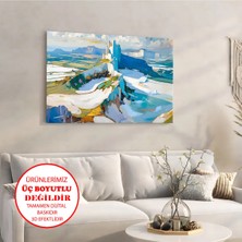 Harikabirev Kanvas-Duvar-Salon Tablosu Yağlı Boya Efektli Manzara Art|tekli Yatay Çerçevesiz
