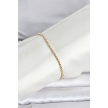 Vice Avm cm 14K Gold Renk Burgulu Zincir Model Kadın Bileklik (VICE/1395)
