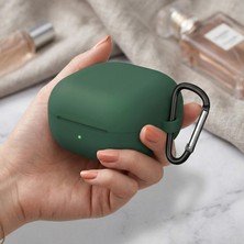 Caseonn Samsung Galaxy Buds 4 Kılıf V2 Askı Aparatlı Mat Silikon Koyu Yeşil