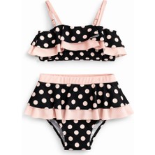 Nur Bebe Kids Puantiye Desenli Kız Çocuk Bikini Takımı