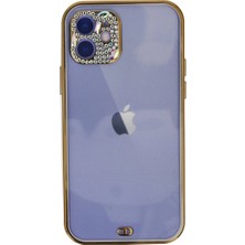 Alvera  Iphone 12 Kılıf Liva Taşlı  - Mor