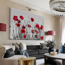 Harikabirev|gelincik Çiçeği Kırmızı Sevilen Çiçek Tablosu |tekli Çerçevesiz Kanvas Tablo