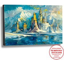 Harikabirev Kanvas-Duvar-Salon Tablosu Yağlı Boya Efektli Manzara Kuzey Denizi 3 Art|tekli Yatay Çerçevesiz