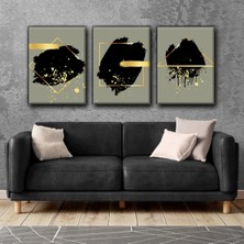 Harikabirev Modern Soyut Desenli Tablo |3lü Dikey Çerçevesiz Kanvas Tablo Çsdkyknvs