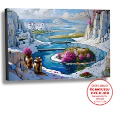 Harikabirev Kanvas-Duvar-Salon Tablosu Yağlı Boya Efektli Manzara Deniz 2 Art|tekli Yatay Çerçevesiz