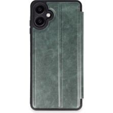 Alvera  Galaxy A06 Kılıf Flip Cover - Koyu Yeşil