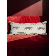 Tam Aklımdaki Kaplan Figürlü Kırlent Kılıfı - Premium Keten - 75X30 cm - Uzun Yastık Kılıfı - Gizli Fermuarlı - Avangard Stil