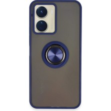 Alvera Vivo Y16 Kılıf Montreal Yüzüklü  Kapak - Lacivert