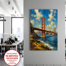 Harikabirev Kanvas-Duvar-Salon Tablosu Yağlı Boya Köprü | Dikey Çerçevesiz Kanvas Tablo