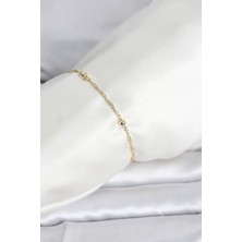 Vice Avm cm 14K Gold Renk Burgu Topçuk Model Kadın Bileklik (VICE/1395)