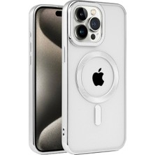 Alvera  Iphone 15 Pro Kılıf Kronos Magsafe Kapak - Gümüş
