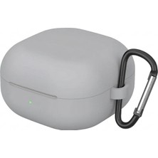 Caseonn Samsung Galaxy Buds 4 Pro Kılıf V2 Askı Aparatlı Mat Silikon Gri