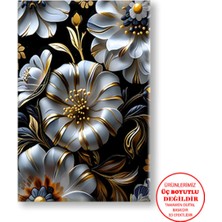 Harikabirev Kanvas-Duvar-Salon Tablosu Yağlı Boya Efektli Lilyum Floral |tekli Dikey Çerçevesiz Tablo