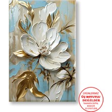 Harikabirev Kanvas-Duvar-Salon Tablosu Yağlı Boya Efektli Manolya Syt-2|tekli Dikey Çerçevesiz Tablo