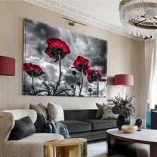 Harikabirev|gelincik Çiçeği Kırmızı Sevilen Çiçek Tablosu 3 |tekli Çerçevesiz Kanvas Tablo