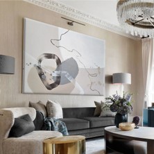 Harikabirev|soft Renkler Soyut Tablo|tekli Çerçevesiz Yatay Kanvas Tablo