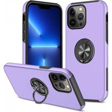 Alvera  Iphone 13 Pro Kılıf Elit Yüzüklü Kapak - Mor