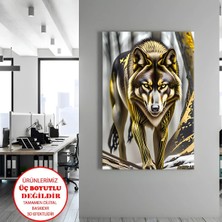 Harikabirev Kanvas-Duvar-Salon Tablosu Hayvan Figürü Asil Kurt 2| Dikey Çerçevesiz Kanvas Tablo