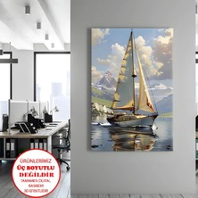 Harikabirev Kanvas-Duvar-Salon Tablosu Doğa Tekne| Dikey Çerçevesiz Kanvas Tablo