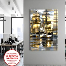 Harikabirev Kanvas-Duvar-Salon Tablosu Parlak Tekneler | Dikey Çerçevesiz Kanvas Tablo