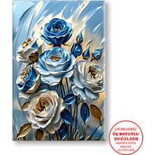 Harikabirev Kanvas-Duvar-Salon Tablosu Yağlı Boya Efektli Mv-Sr Çiçek 04|tekli Dikey Çerçevesiz Tablo