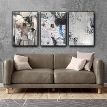 Harikabirev Sevilen Modern Tablo |3lü Dikey Çerçevesiz Kanvas Tablo Çsdkyknvs