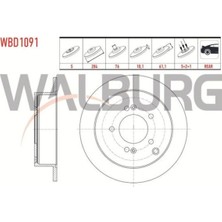 Otoco Hyundaı Tucson 2.0 Crdı 2004-2010 Fren Diski Arka Düz 5 Bjn 284X10,1X76X61,1 58411 2Y300