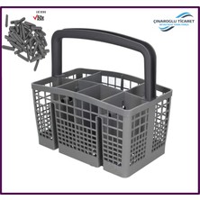 Çınaroğlu Ticaret Altus Al 434 T Bulaşık Makinesi Stoper Çatal Kaşık Sepeti + Pas Koruyucu Kapak 50 Adet Gri Renk