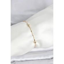 Vice Avm cm 14K Gold Renk Damla Topçuk Model Kadın Bileklik (VICE/1395)