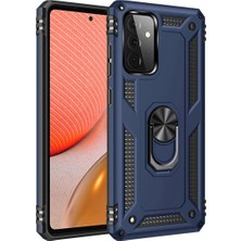 Alvera  Galaxy A72 Kılıf Sofya Yüzüklü  Kapak - Lacivert
