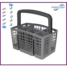 Çınaroğlu Ticaret Arçelik ARY-6389 Ef Bulaşık Makinesi Stoper Çatal Kaşık Sepeti + Stoper Ray Pimi 10 Adet Ön 10 Adet Arka
